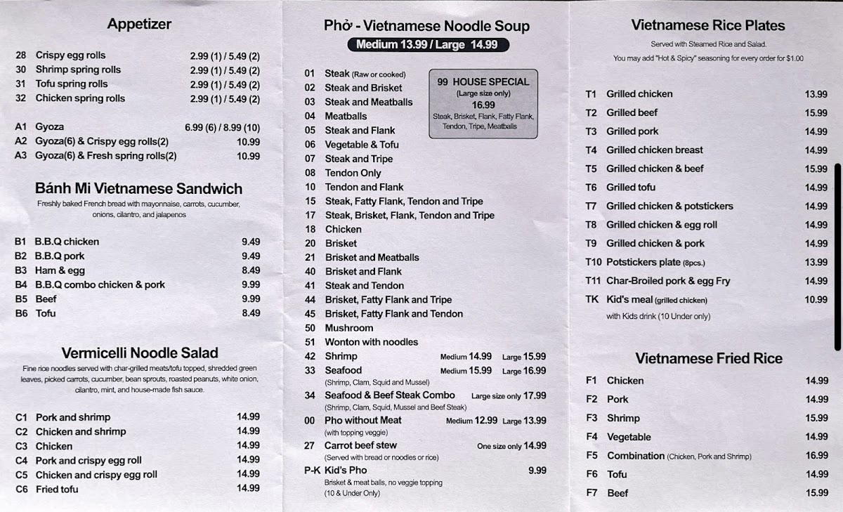 Pho Tai Menu - Image 3